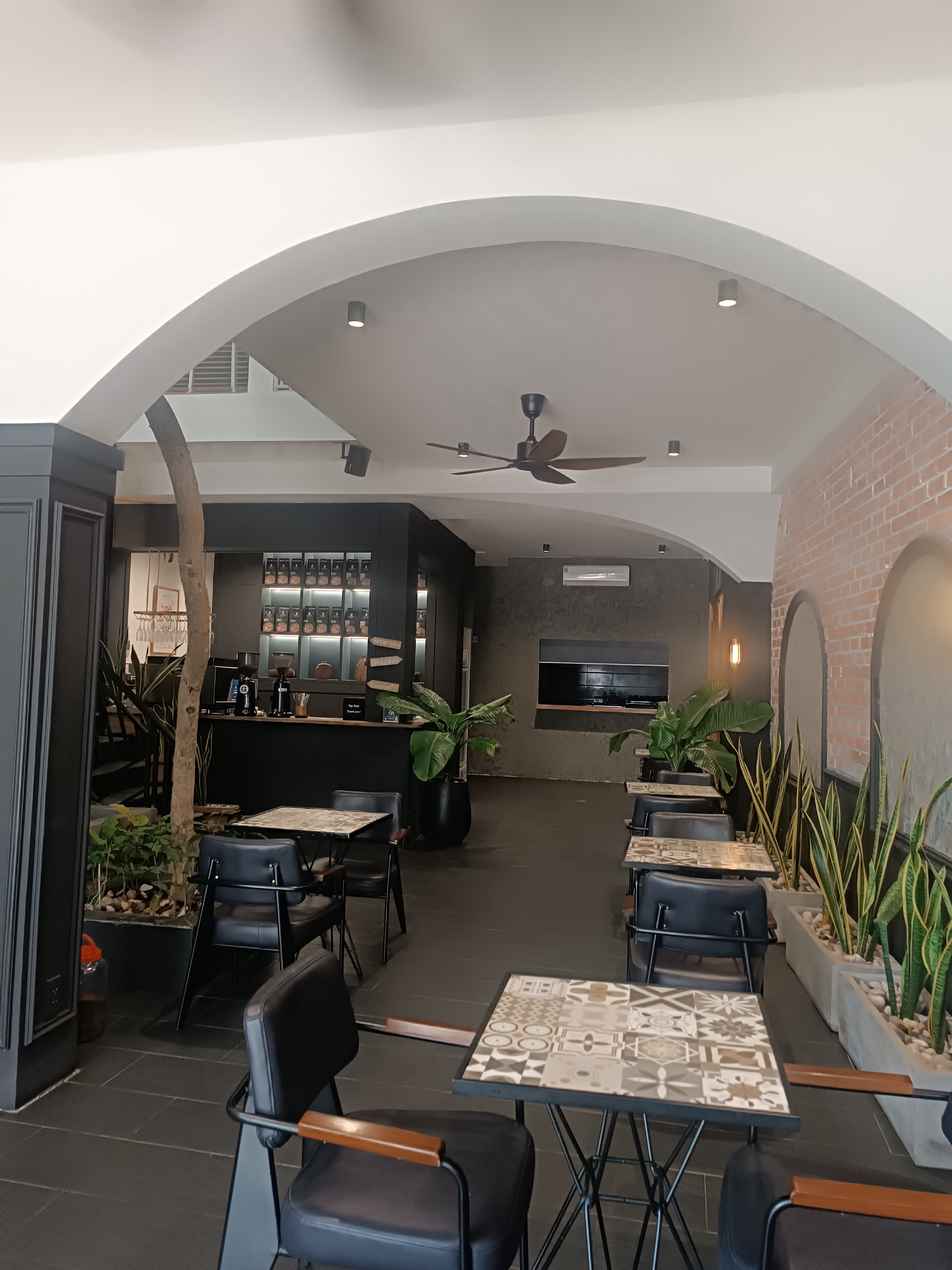 Multi-level seating area at Café Culture brunch restaurant