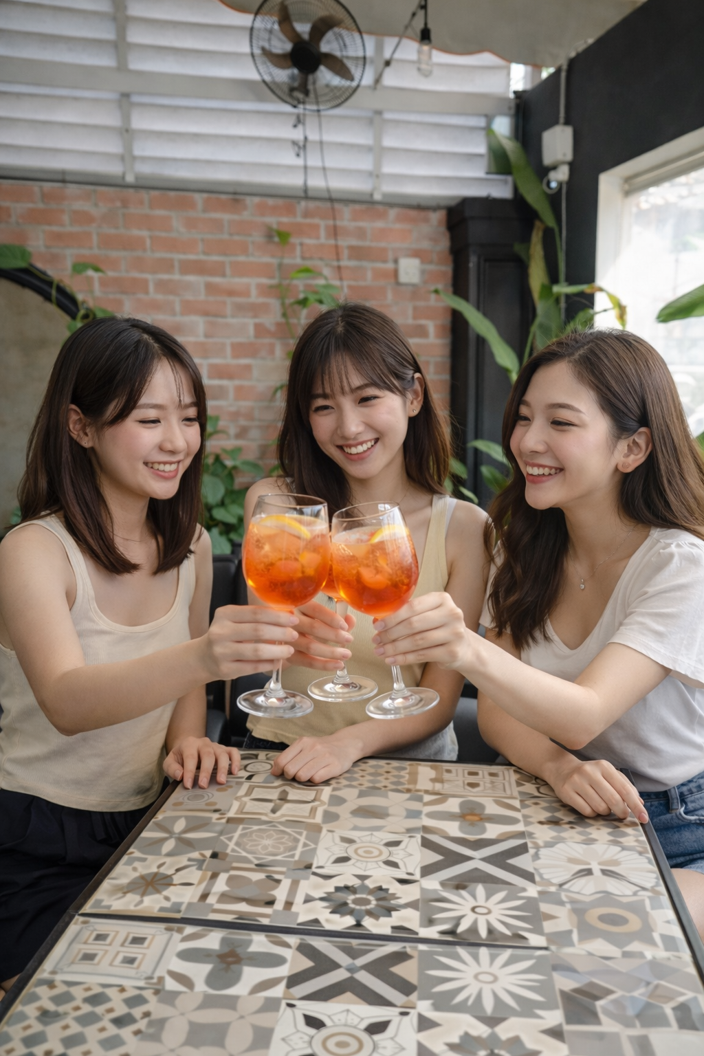 Multi-level seating area at Café Culture brunch restaurant